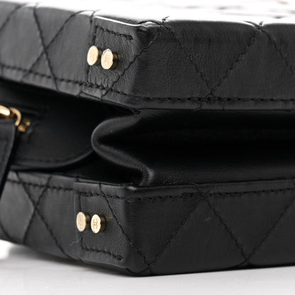 Chanel Calfskin Quilted Studded Square Vanity Case Black 9 of 11