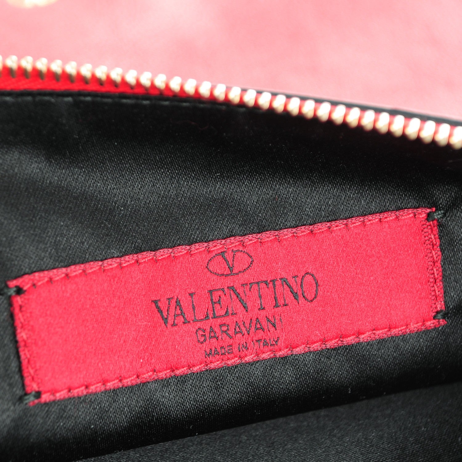 Valentino Garavani Vitello Large Rockstud Zip Pouch Red 6 of 7