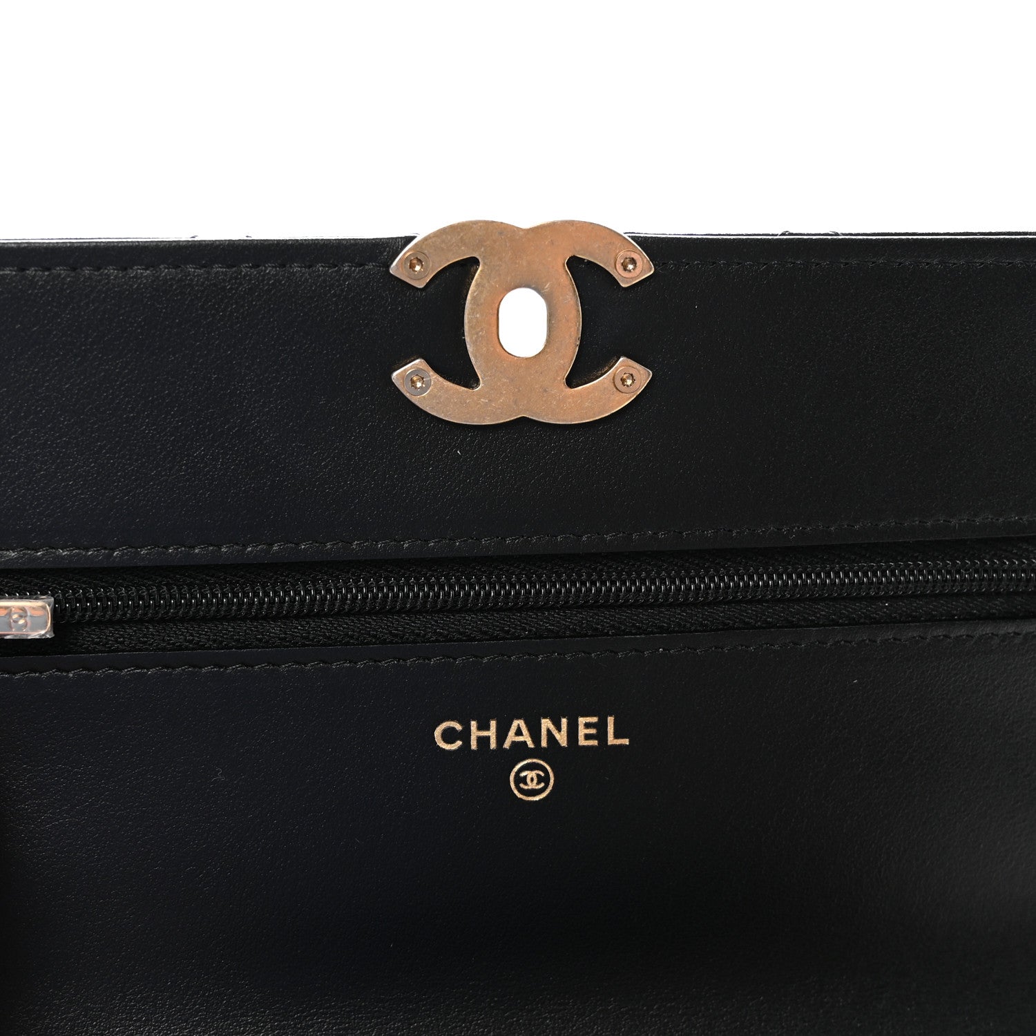 Chanel Calfskin Quilted Perfect Fit Wallet On Chain WOC Black 6 of 12
