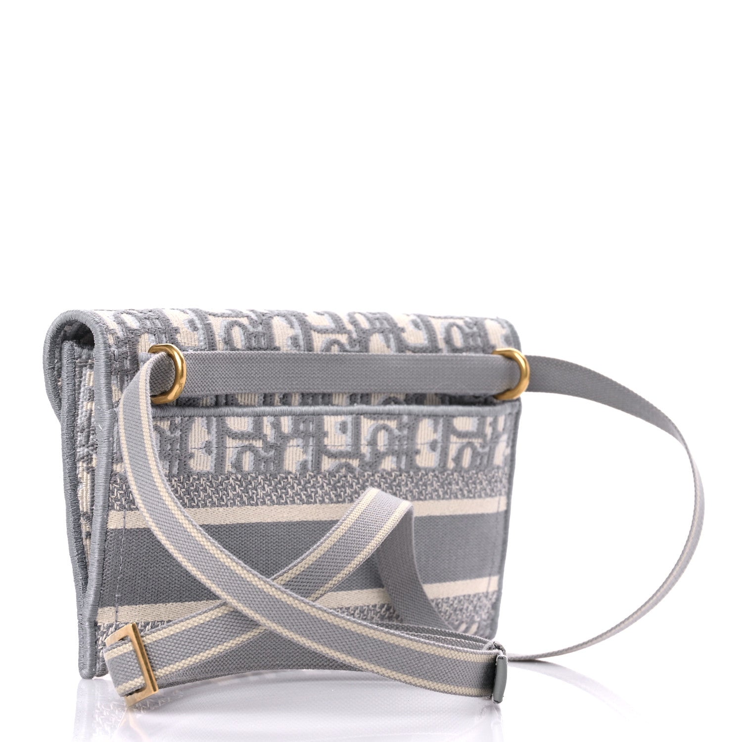 Christian Dior Oblique Slim Saddle Pouch Grey 3 of 9