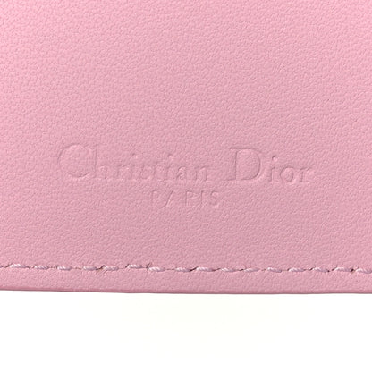 Christian Dior Lambskin Cannage Bi-Color Small Lady Dior Flap Card Holder Black Pink 7 of 9