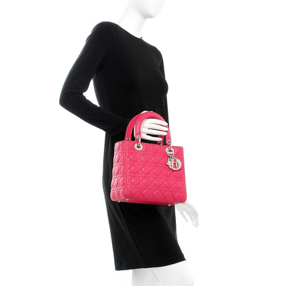 Christian Dior Lambskin Cannage Medium Lady Dior Pink 3 of 9