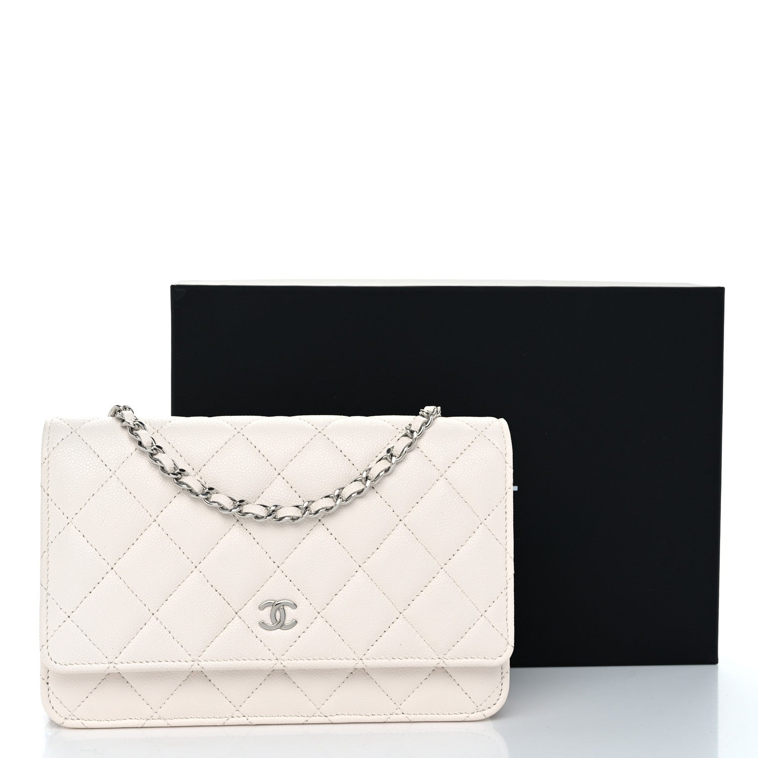 Chanel Caviar Quilted Wallet on Chain WOC White 12 of 12