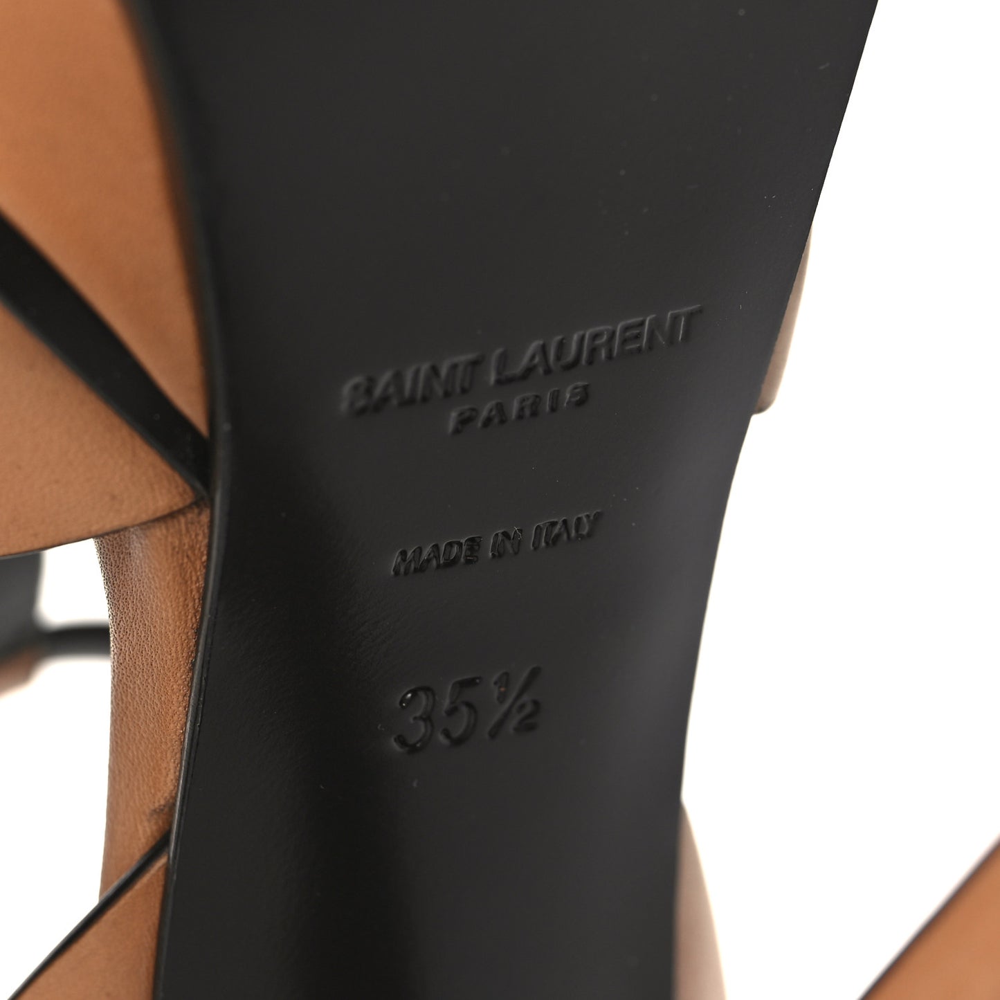Calfskin Tribute 105 Platform Sandals 35.5 Cognac