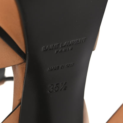 Saint Laurent Calfskin Tribute 105 Platform Sandals 35.5 Cognac 7 of 10