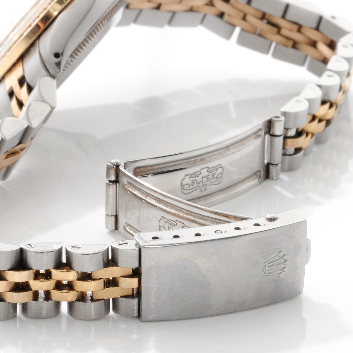 Stainless Steel 18K Yellow Gold Diamond Mother of Pearl Oyster Perpetual Datejust Watch 6917