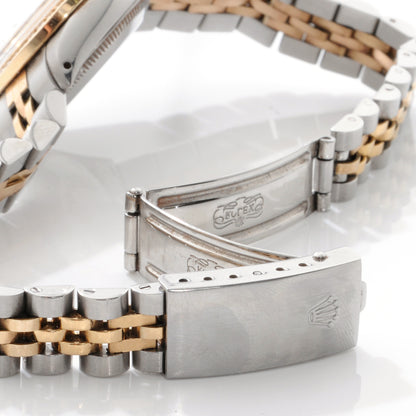 Rolex Stainless Steel 18K Yellow Gold Diamond Mother of Pearl Oyster Perpetual Datejust Watch 6917 6 of 8