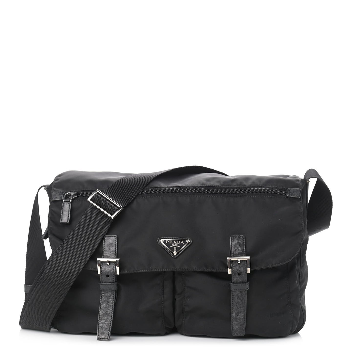 Nylon Vela Messenger Bag Black
