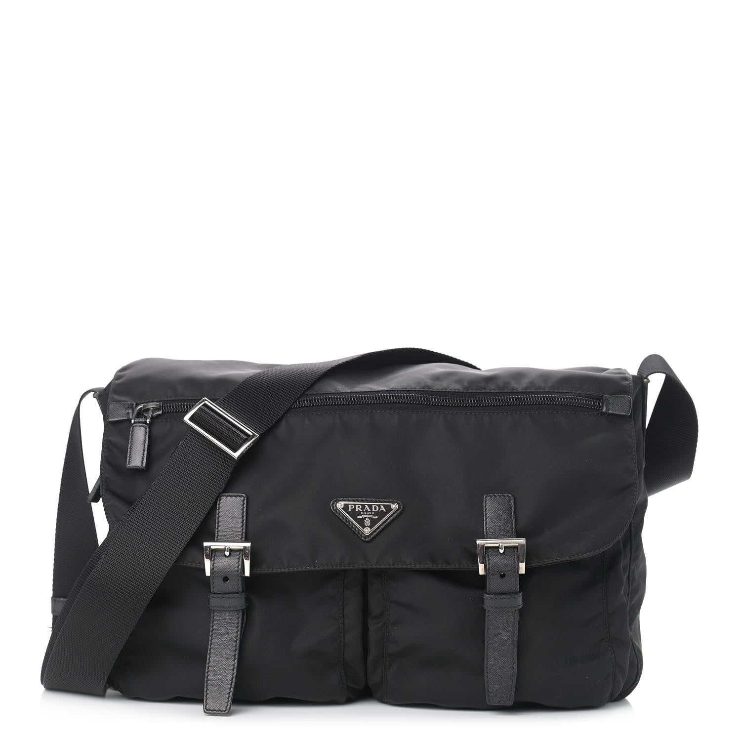 Prada Nylon Vela Messenger Bag Black 1 of 13