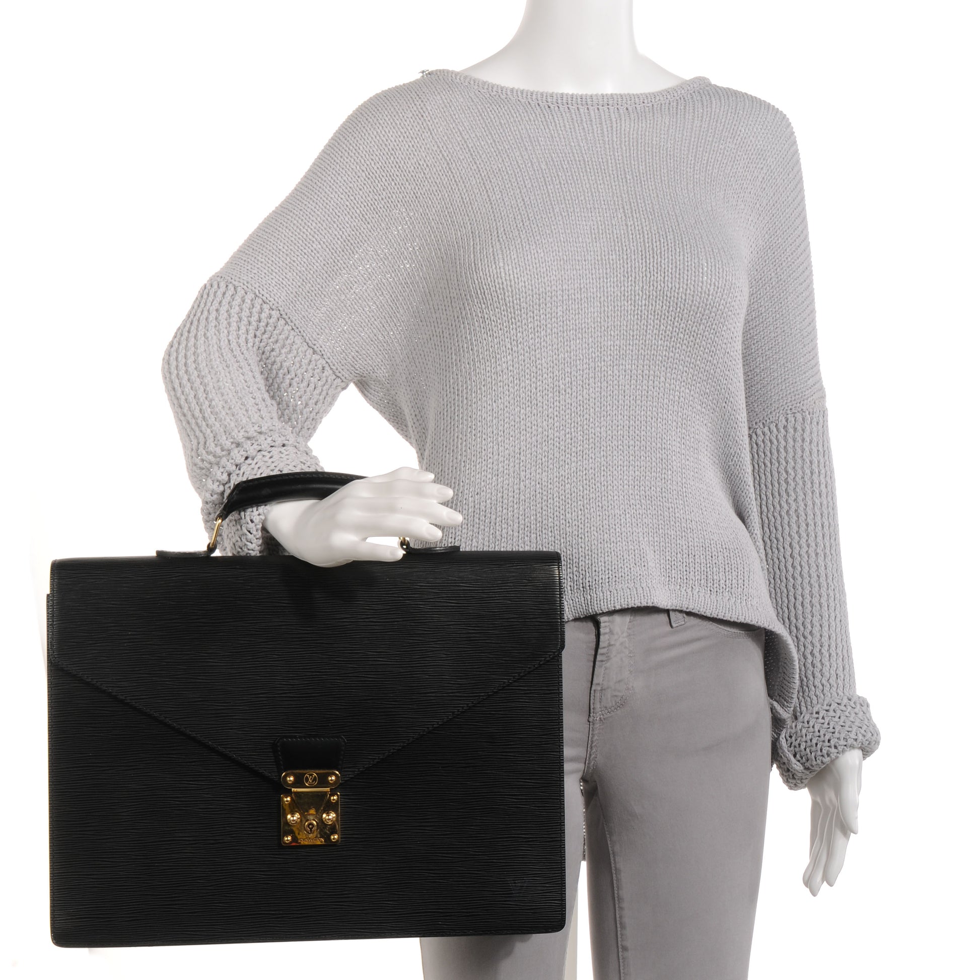 Louis Vuitton Epi Serviette Conseiller Briefcase Black 2 of 8