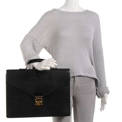 Louis Vuitton Epi Serviette Conseiller Briefcase Black 2 of 8