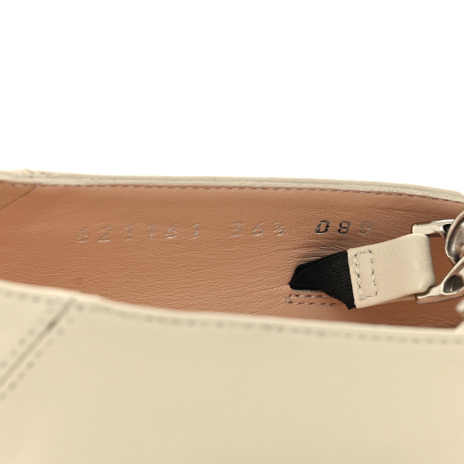 Gucci Nappa Lumiere Deva Horsebit Chain Embellished Flats 36.5 Dusty White 6 of 9
