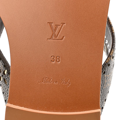 Louis Vuitton Monogram Sunny Flat Thong Sandals 38 Brown 7 of 9