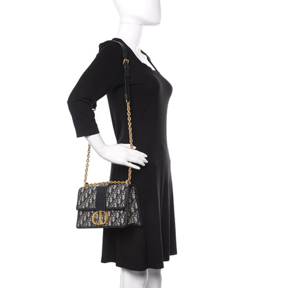 Christian Dior Oblique 30 Montaigne Chain Flap Bag Blue 2 of 11