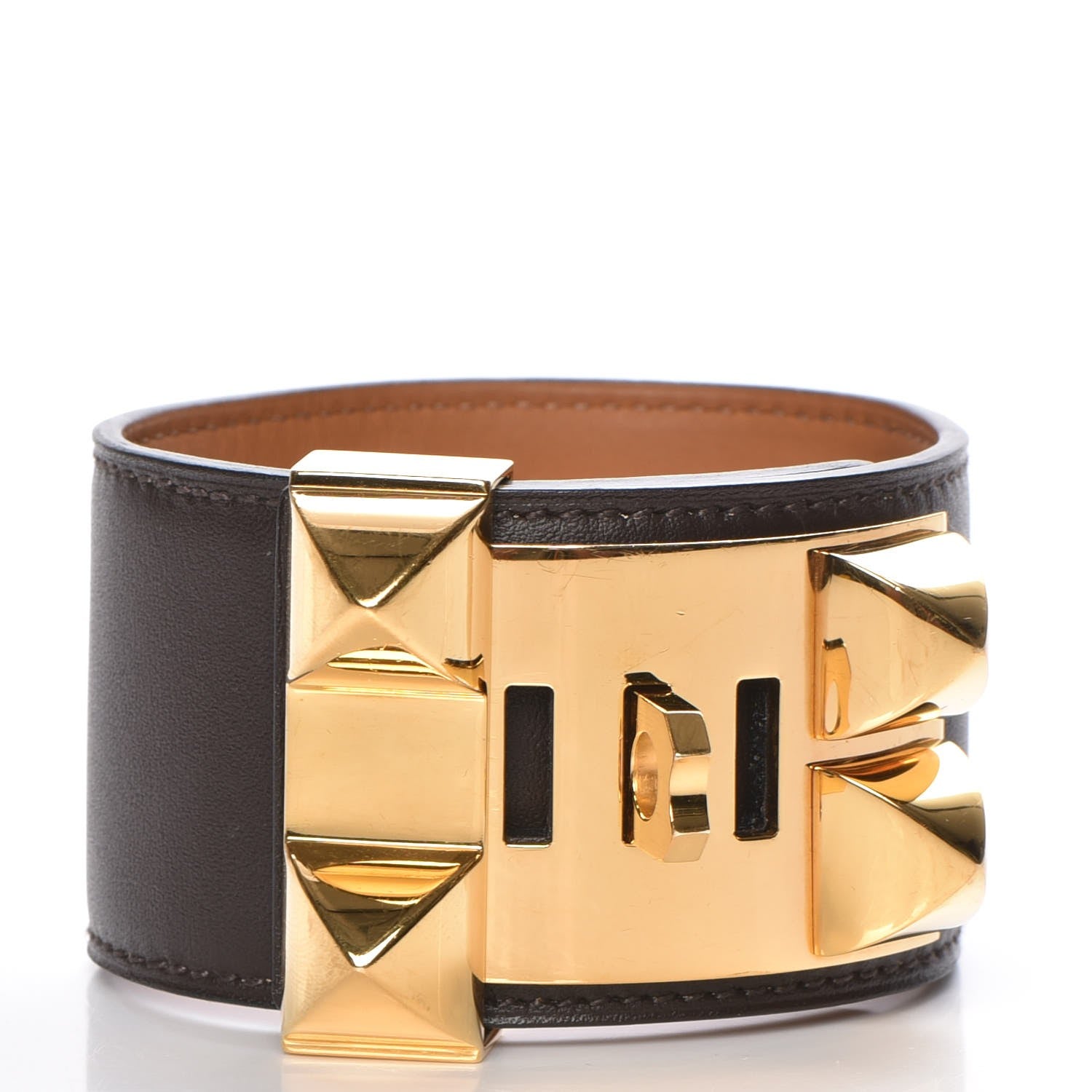Hermes Chamonix Collier De Chien CDC Bracelet L Chocolate 3 of 7