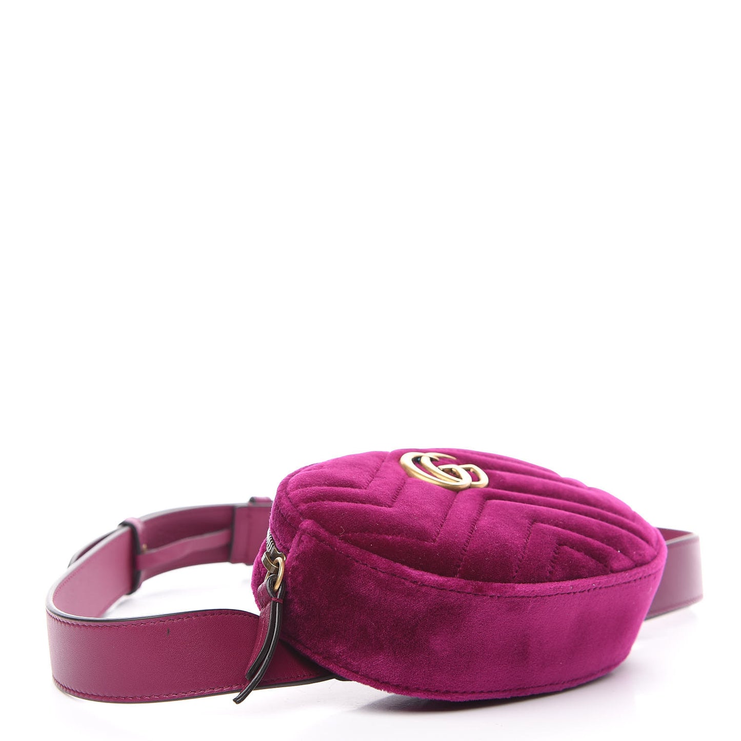 Velvet Matelasse GG Marmont Belt Bag 85 34 Fuchsia Violet Cyclamen