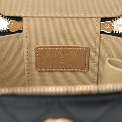 Chanel Lambskin Quilted Mini Pearl Crush Vanity Case With Chain Black 6 of 10