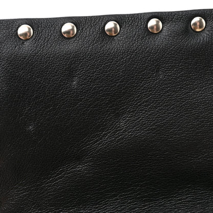 Valentino Garavani Nappa Rockstud Spike Flower Wallet on Chain Black Ivory 10 of 11