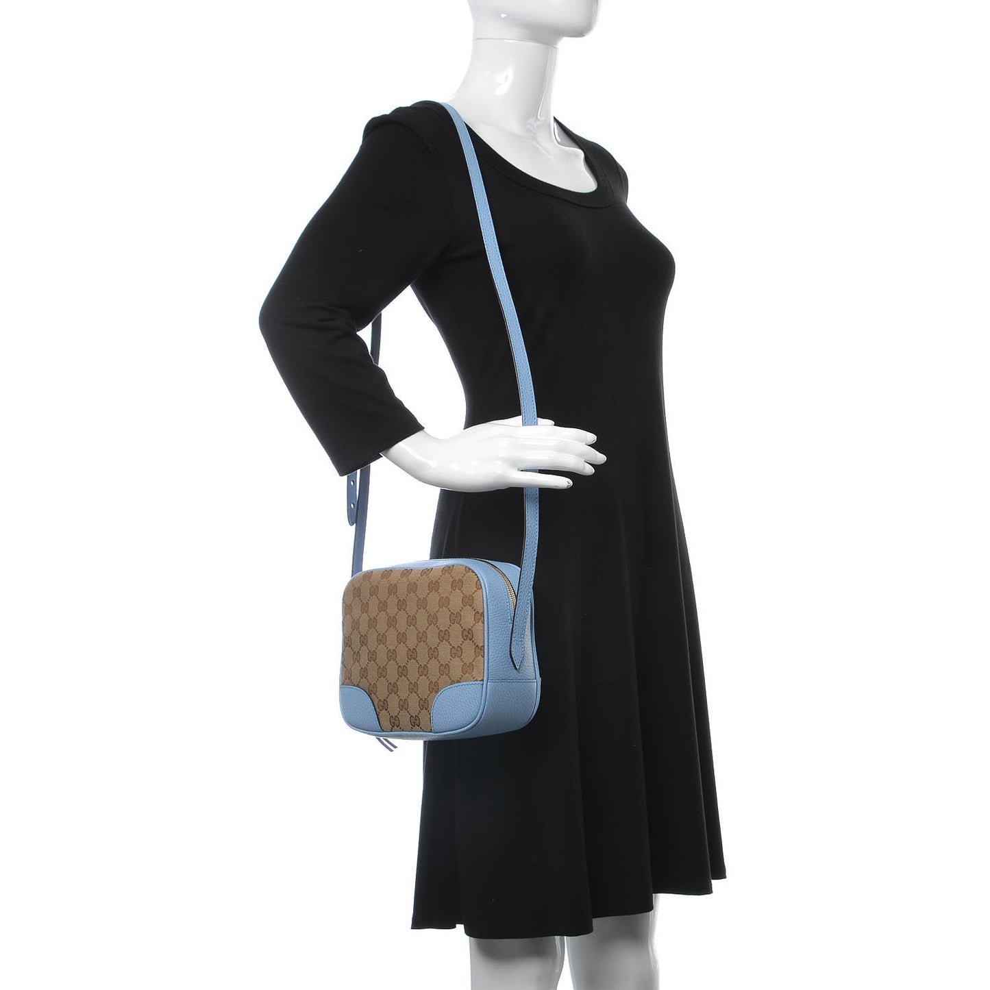 Monogram Mini Bree Messenger Bag Beige Mineral Blue