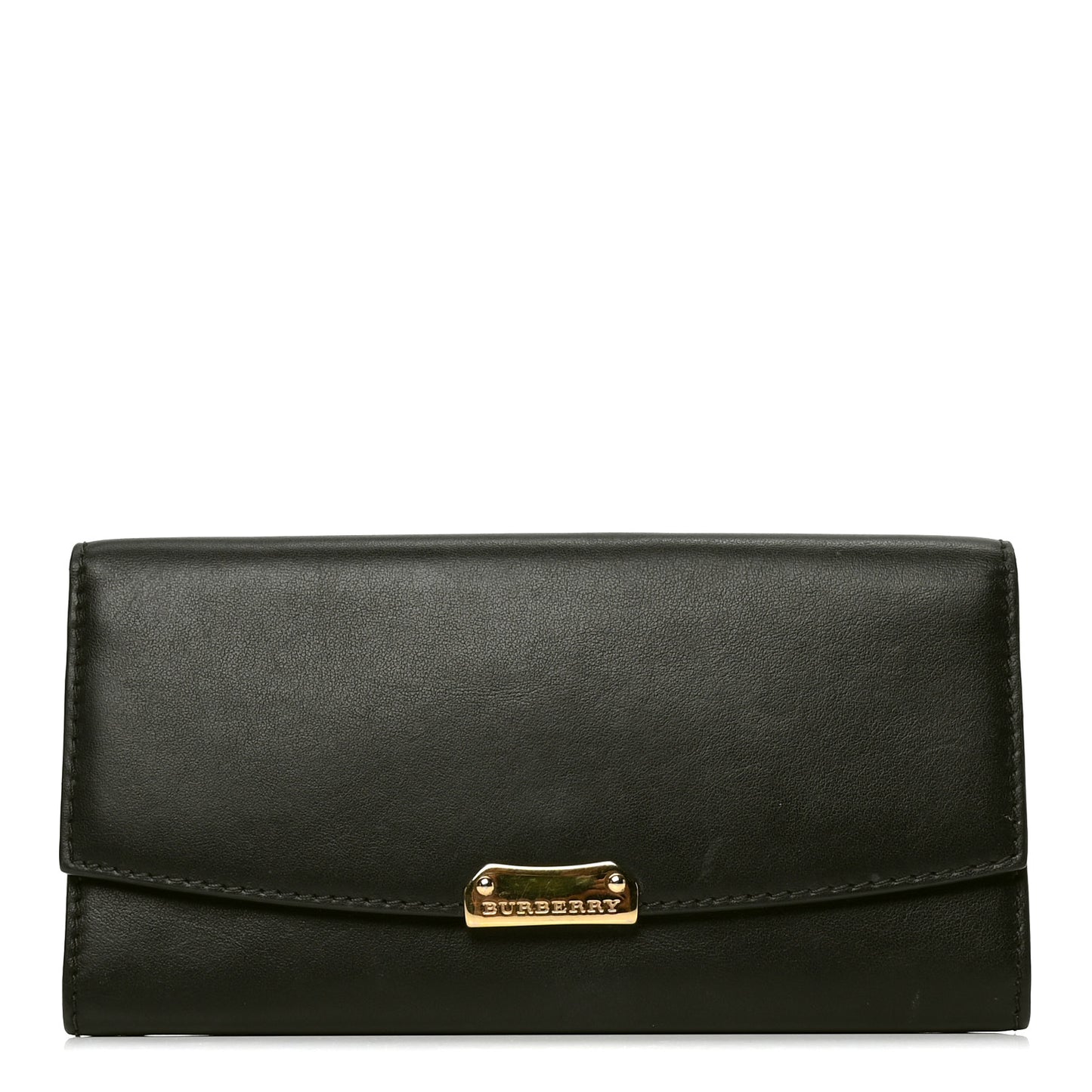 Grain Calfskin Continental Wallet Black