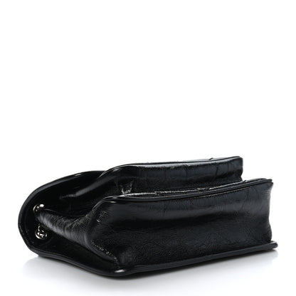 Saint Laurent Crinkled Lambskin Matelasse Monogram Baby Niki Chain Satchel Black 4 of 9