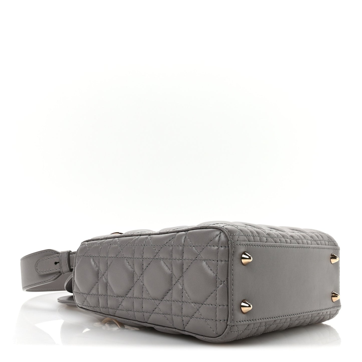 Lambskin Cannage Small Lucky Badges My Lady Dior Grey