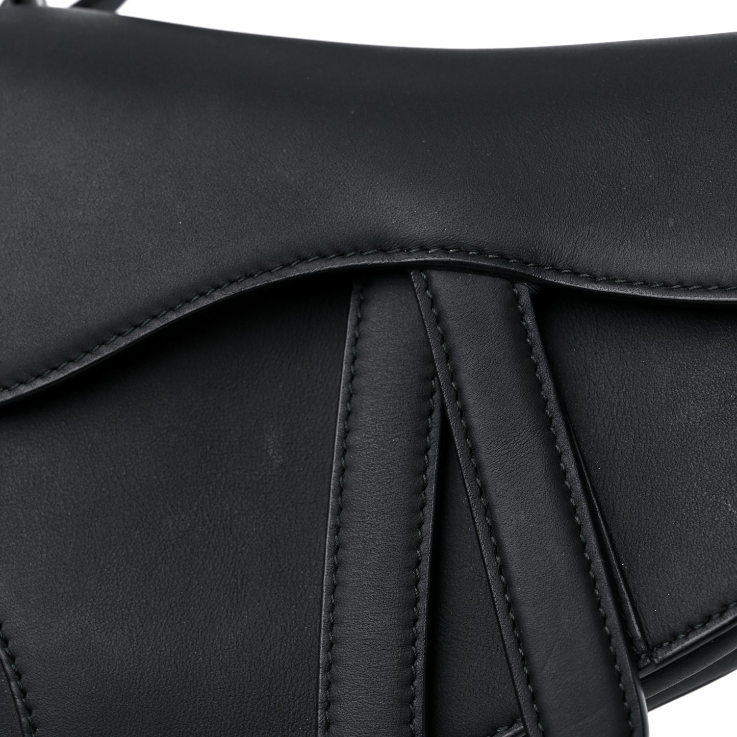 Ultra Matte Calfskin Mini Saddle Bag Black