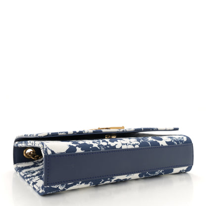 Saint Laurent Canvas Small Monogram Hibiscus Print Kate Satchel Blue 4 of 11