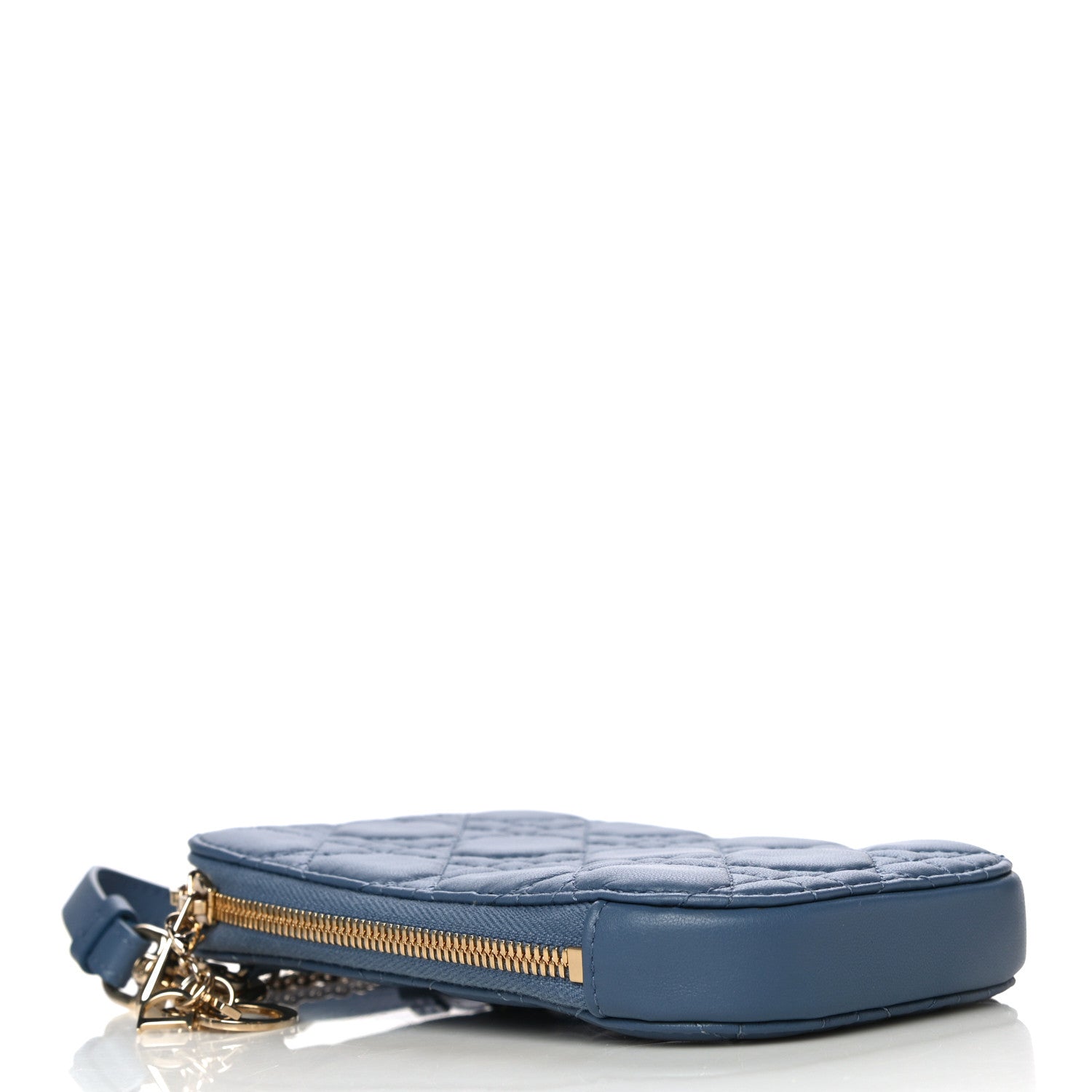 Christian Dior Lambskin Cannage Lady Dior Phone Holder Denim Blue 4 of 10