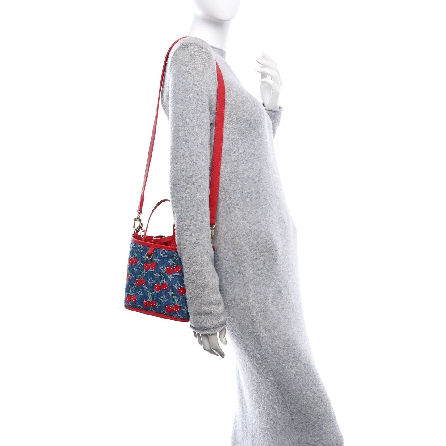 LV X TM Monogram Denim Cerises Neverfull Inside Out BB