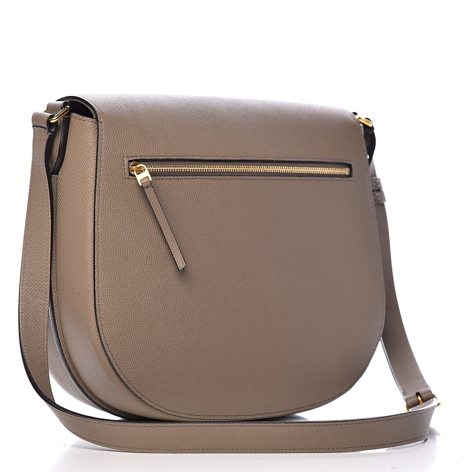Celine Grained Calfskin Medium Trotteur Taupe 3 of 11