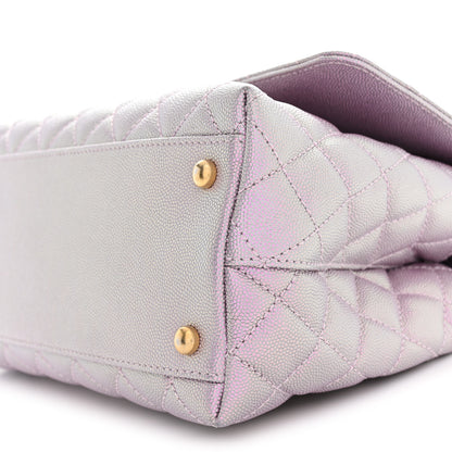 Chanel Metallic Caviar Quilted Small Coco Handle Flap Light Pink 10 of 11