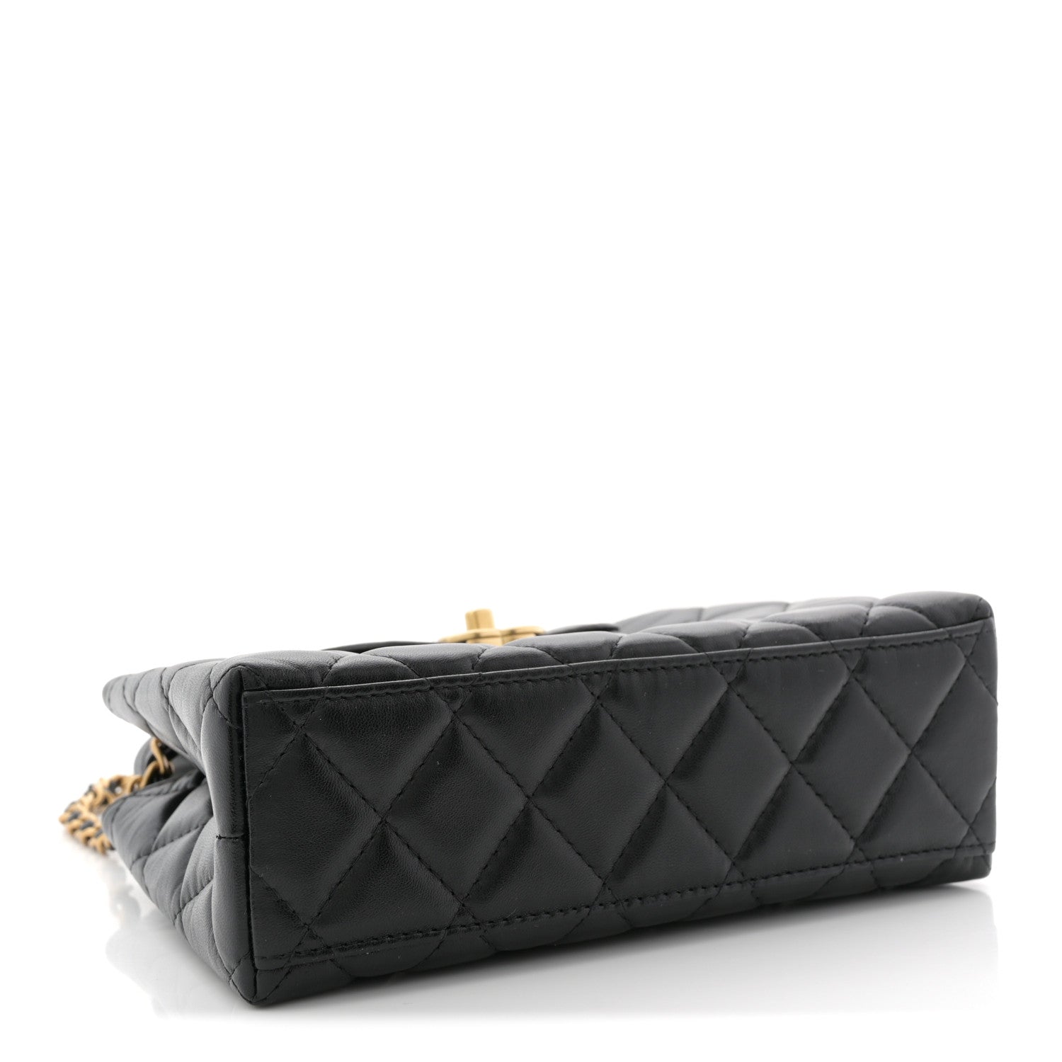 Chanel Shiny Aged Calfskin Quilted Nano Kelly Shopper Black 4 of 11