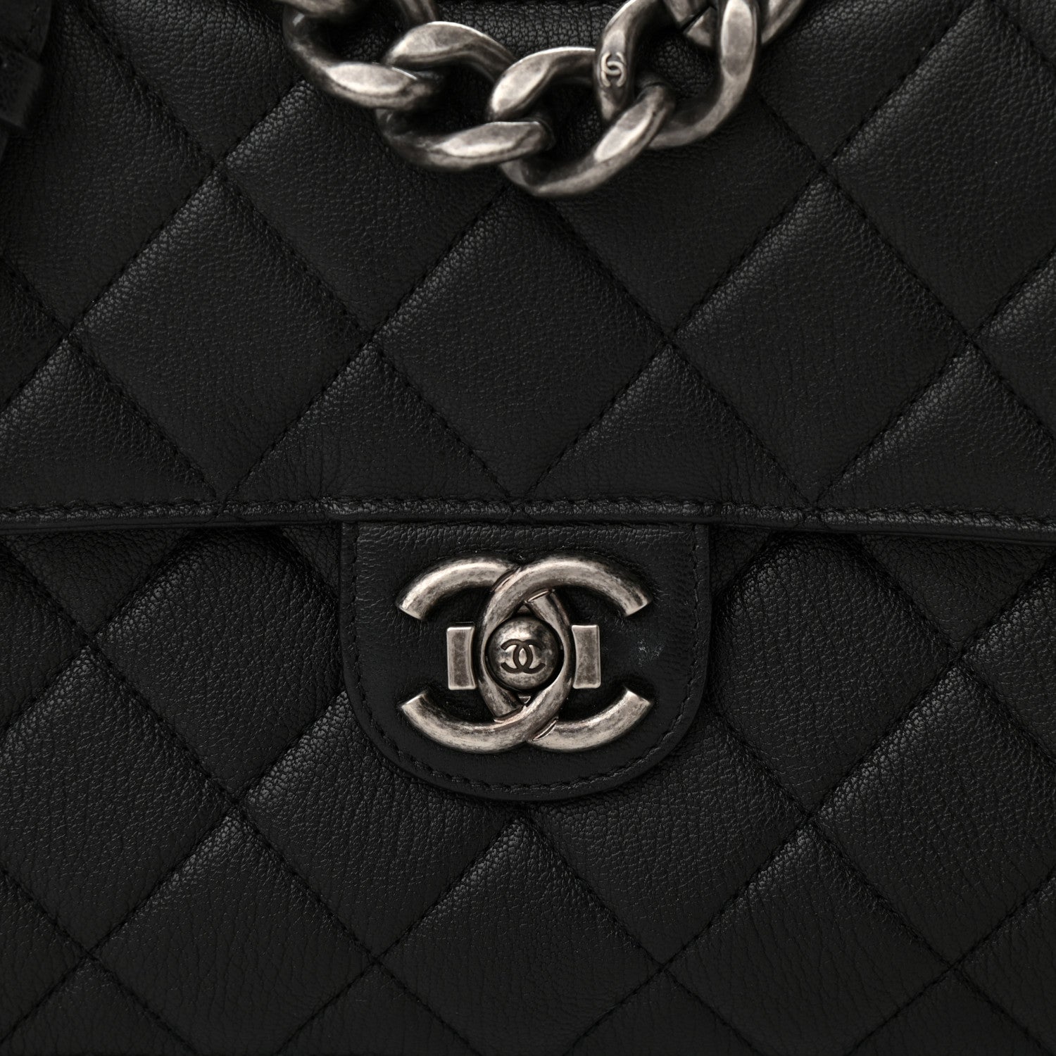 Chanel Goatskin Quilted Large Perfect Edge Flap Black 7 of 11