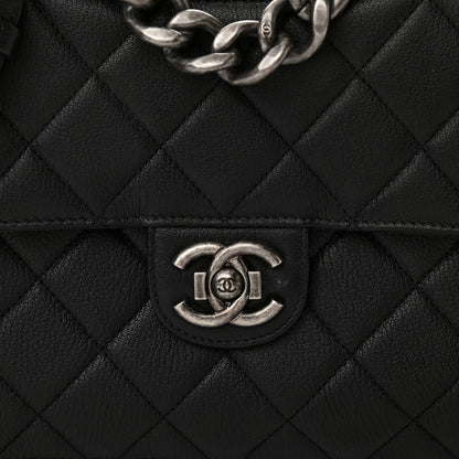 Chanel Goatskin Quilted Large Perfect Edge Flap Black 7 of 11