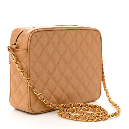 Chanel Caviar Quilted Camera Case Beige 3 of 14