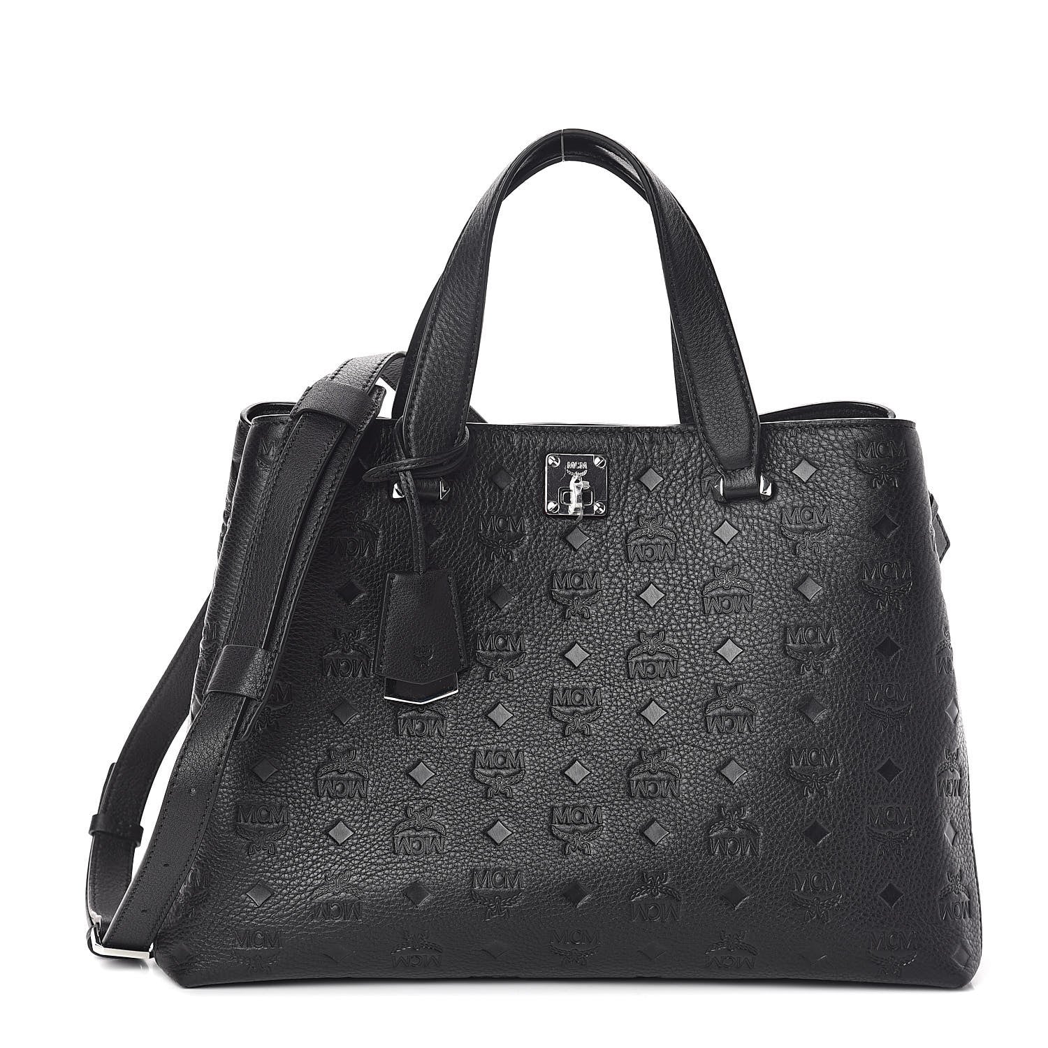 MCM Calfskin Ottomar Monogram Large Essential Tote Black 1 of 9