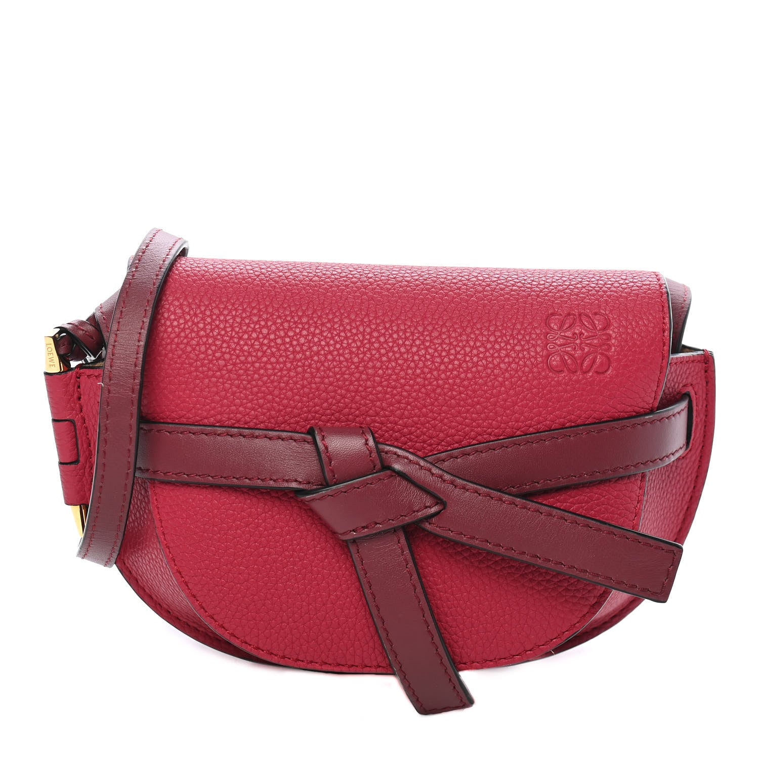Loewe Grained Calfskin Mini Gate Crossbody Bag Raspberry Wine 1 of 8