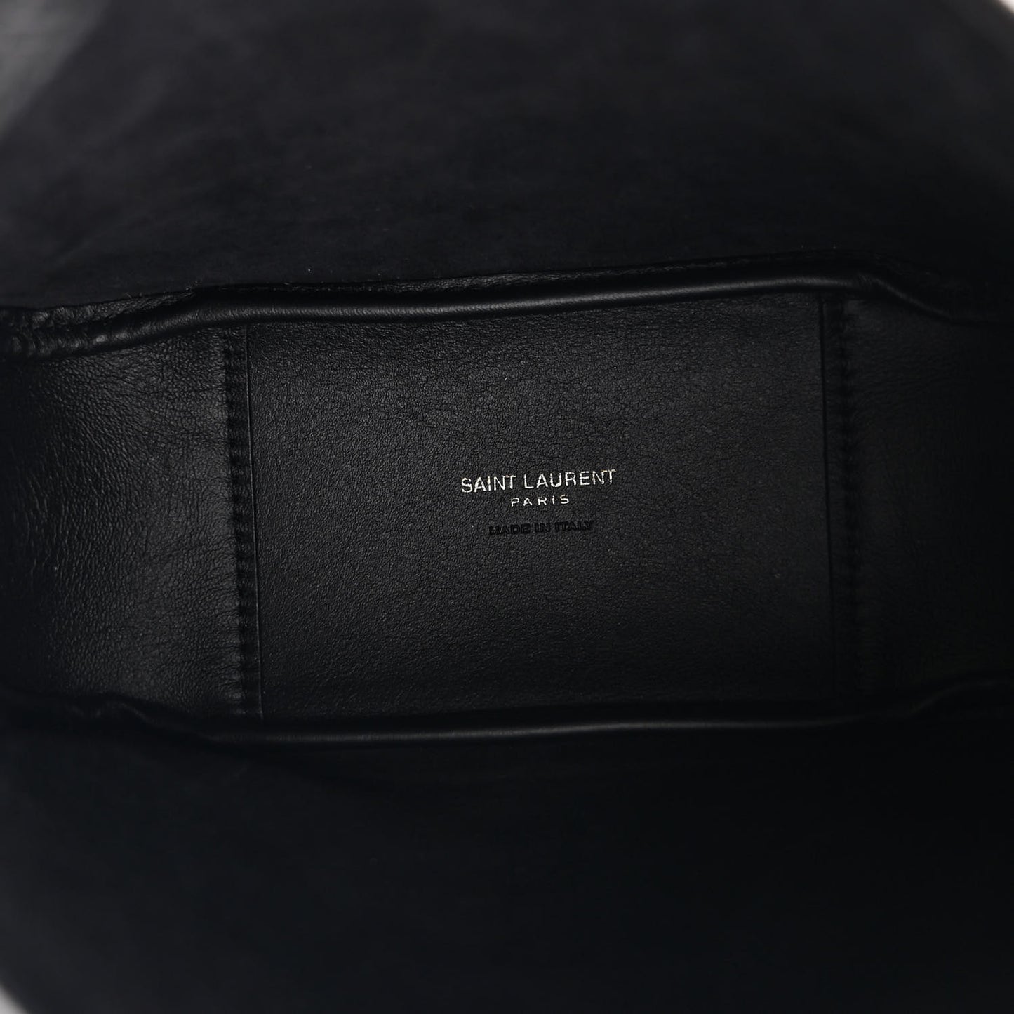 Grained Calfskin Baby Le 5 A 7 Supple Hobo Black