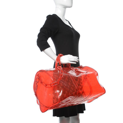 Louis Vuitton PVC Monogram Keepall Bandouliere 50 Grenadine Red 3 of 7