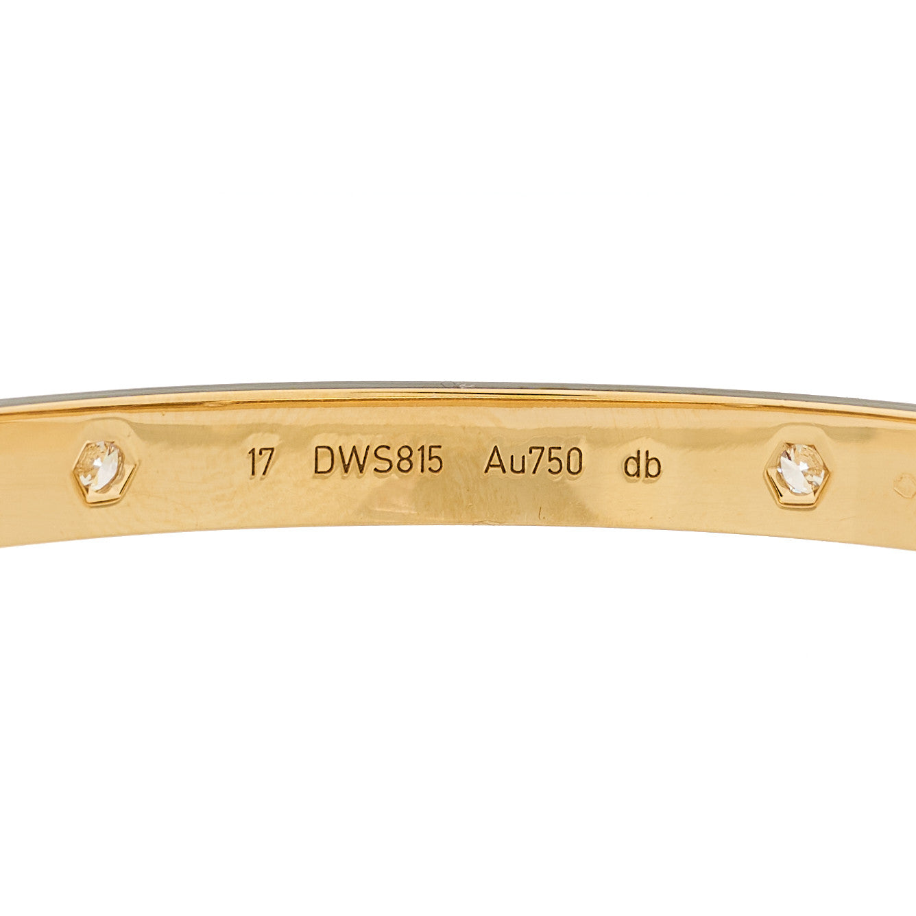 Cartier 18K Yellow Gold 4 Diamond LOVE Bracelet 17 3 of 9
