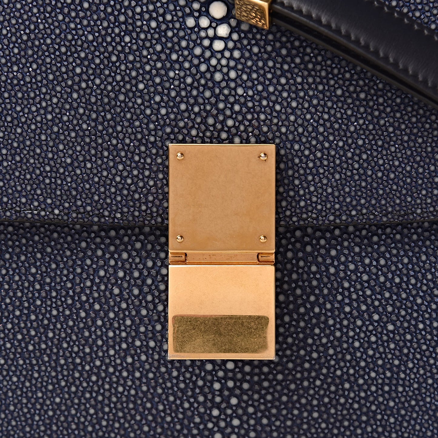 Stingray Medium Classic Box Flap Bag Navy