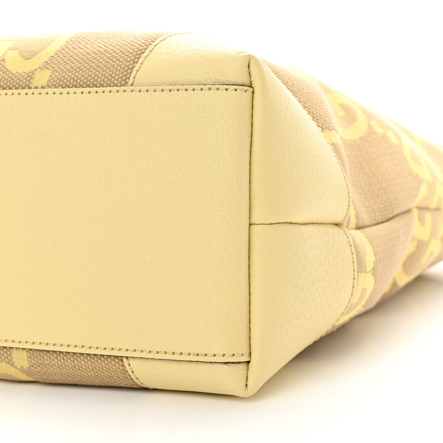 Gucci Monogram Jumbo GG Textured Dollar Calfskin Medium Ophidia Shopping Tote Yellow 10 of 10