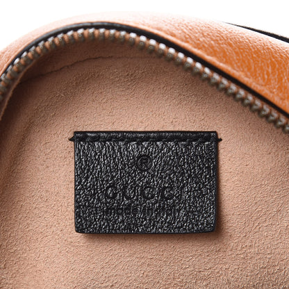 Gucci Azalea Calfskin Matelasse Diagonal Mini Torchon GG Marmont Round Shoulder Bag Cognac Black 6 of 10