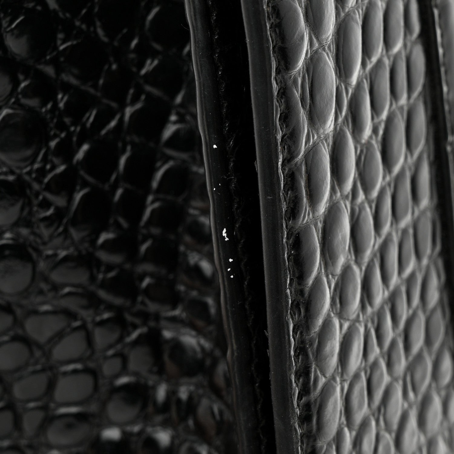 Balenciaga Shiny Calfskin Monochrome Crocodile Embossed Medium Hourglass Top Handle Bag Black 18 of 20