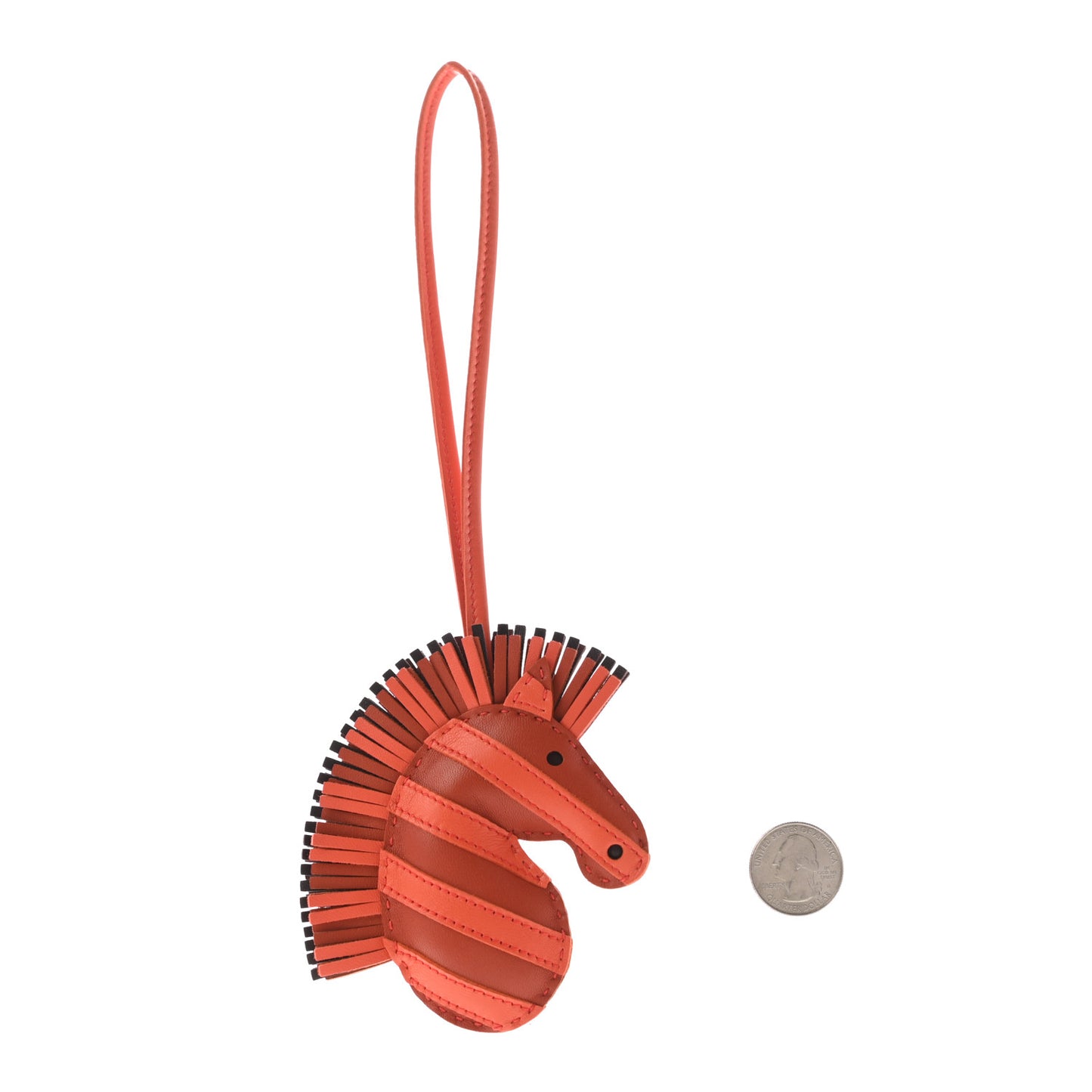 Milo Lambskin Geegee Savannah Bag Charm Cornaline Orange Poppy Rouge Sellier