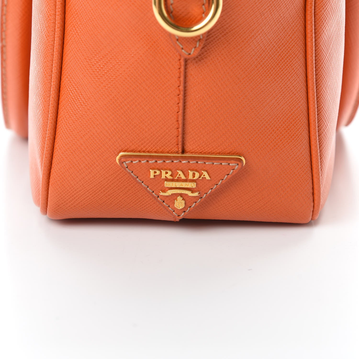 Prada Saffiano Bowler Top Handle Shoulder Papaya 12 of 12