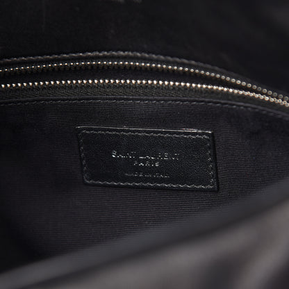 Saint Laurent Lambskin Quilted Medium Loulou Puffer Monogram Chain Satchel Black 6 of 10