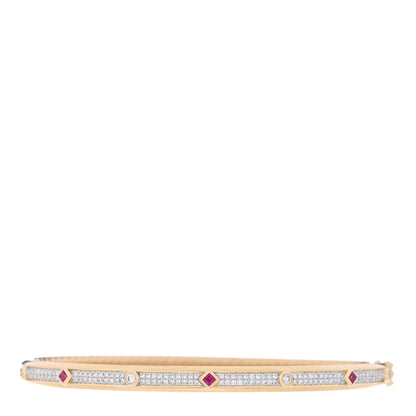 David Yurman 18K Yellow Gold Diamond Ruby Modern Renaissance Full Pave Bracelet 1 of 3