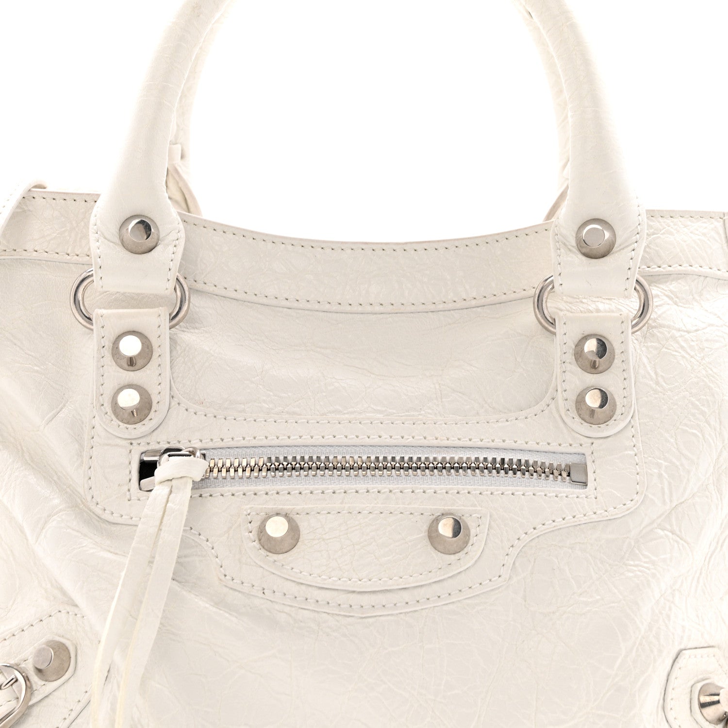 Balenciaga Agneau Arena Silver Hardware Small Le City Optic White 8 of 14